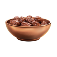 Small Bowl of Dates for Ramadan Fasting On Transparent Background png