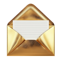 Golden Open Envelope with Invitation Card Inside png