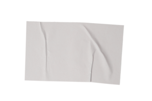 White empty paper sticker mockup sheet curled corner, transparent background offering clean design space for creative content png