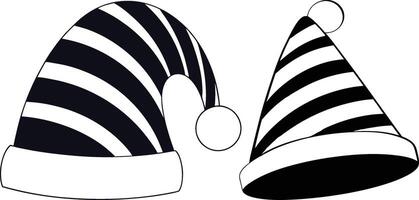 two black and white hats with stripes on them vector