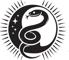 a snake and a yin yang symbol vector