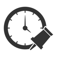 Alarm Clock and Speaker Icon for Time Management png
