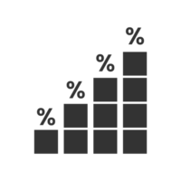 Bar Chart with Percentages Representing Data Analysis and Statistics png