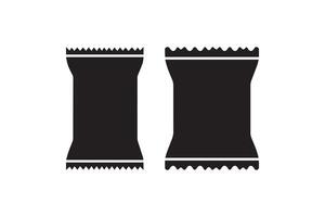 Two black and white bags of candy on a white background vector