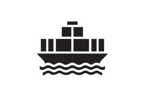 A black and white image of a ship in the water vector