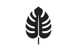 A black and white illustration of a leaf vector
