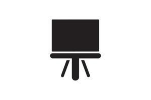 A black and white image of a easel with a white board vector