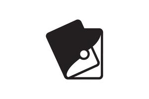A black and white icon of a wallet vector