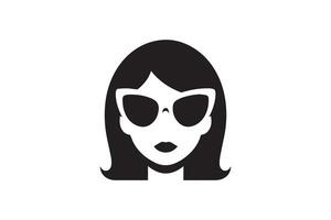 A woman's face with sunglasses on it vector