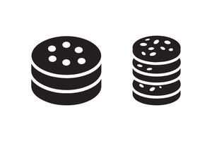 A stack of cookies and a stack of cookies vector