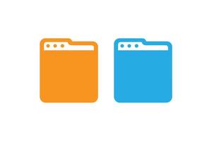 Two icons of a file folder on a white background vector