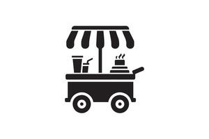 Ice cream cart icon illustration vector