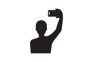 Man taking selfie with phone illustration vector