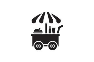 Ice cream cart icon illustration vector