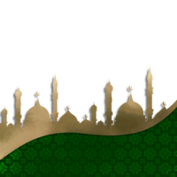 An islamic background with green and gold png