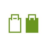 Two green bags on a white background vector
