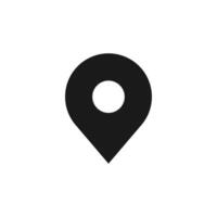 A black and white location marker icon on a white background vector