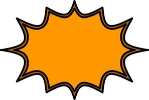 Bright orange comic style explosion bubble vector