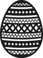 Ornate Easter Egg with Intricate Geometric Patterns - Black Illustration vector