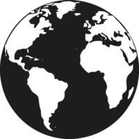 Earth Globe Silhouette - Simple World Map Illustration vector
