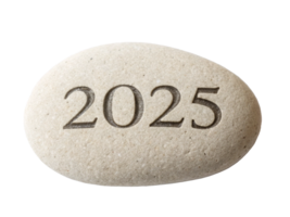 2025 embedded into a rock png