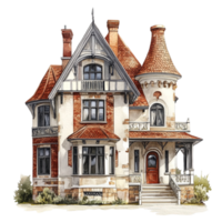 Victorian House on Transparent Background png