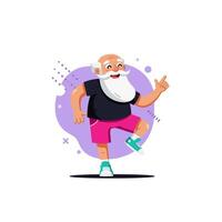 Man Dancing with Energy in Sportswear with Abstract Graphic Background vector