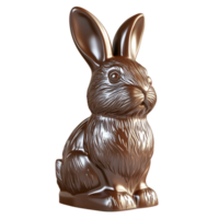 3D Easter Chocolate Bunny With Decorative Eggs On Transparent Background png