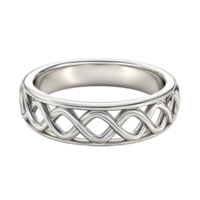 3D Stylish Gold Ring With Unique Knot Pattern On Transparent Background png