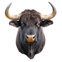 3D Muscular Bull with Fierce Expression on Transparent Background png