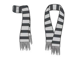 Striped scarfs with fringe. Isolated objects on white background. vector