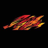 Racing car background wrap decal design with sharp lines style, red and orange gradient color combination vector