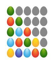 Five Easter mood rating icon illustration isolated on white background. Feedback ranking system from 1 to 5. Set of Easter eggs. vector
