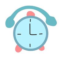 Alarm clock icon in blue color. Flat design style. Simple icon. Modern flat icon in stylish colors. Web site page and mobile app design element illustration. vector