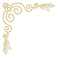 Vintage Ornate Corner Frame with Calligraphic Element Design. vector