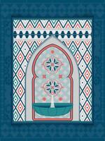 Ornate Geometric Wall Decor Featuring Intricate Patterns and Traditional Motifs vector