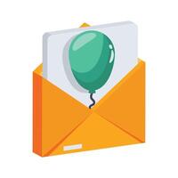 Birthday invitation icon creatively designed in 3d style vector