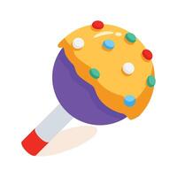 A well designed 3d style icon showing cake pop vector