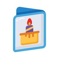 Check out our amazing 3d style icon of birthday card with a cake on it vector