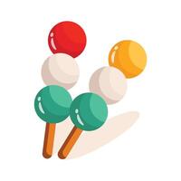 An editable 3d style icon of dango balls vector
