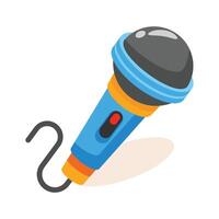 Creatively designed 3d icon showing wired singing mic vector