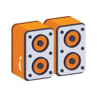 Get a glimpse of our 3d style icon showing party speakers vector