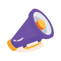 A handy icon of party megaphone designed in 3d style vector