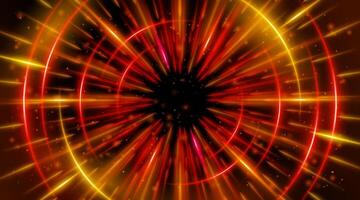 Abstract red and yellow light rays in a circle vector