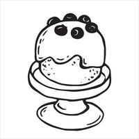 illustration in doodle style. homemade berry pie. vintage sketch vector