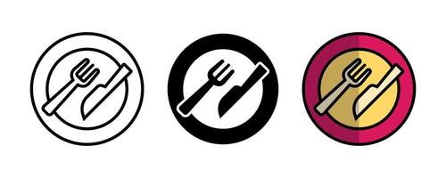 Set of Colorful Fork and Knife Icons for Culinary and Dining Themes vector
