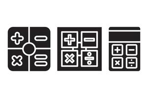 Mathematics Symbols and Calculator Icons Set. vector