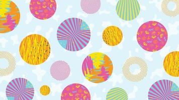 Vibrant abstract circle pattern background with brush strokes and geometric shapes. Ideal for wallpapers, textiles, and modern designs. High-resolution pattern. vector