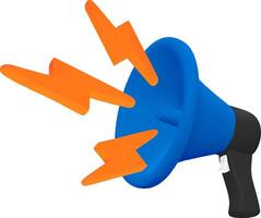 Realistic 3d megaphone, loudspeaker vector