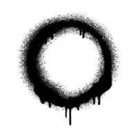 Grunge style black spray paint circle with drips and splatter, creating an urban and artistic effect. Perfect for graffiti, street art, and abstract design elements. illustration vector